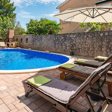 Private House Soulset With Garden And Pool Near In Malinska, Krk Malinska